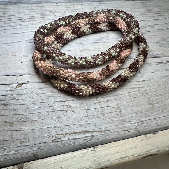 Aid through trade roll on bracelets!! Browns and soft pinks. Set of 3! - Picture 6 of 6